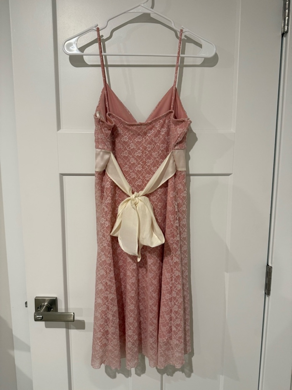 Dusty Rose Lace Dress with Ivory Band fairy indie festival - Picture 4 of 4